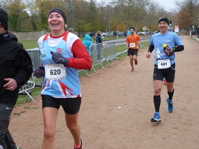 Valérie à l'arrivée du semi en duo